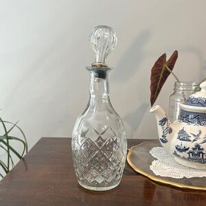 Vintage London Winery LTD 1967 Clear Glass Decanter with Cork Stopper & Glass